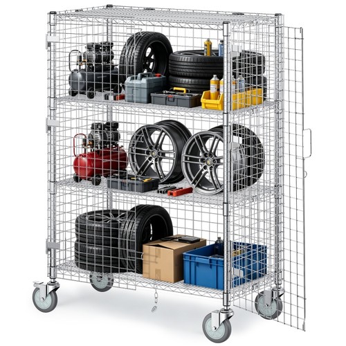Tier wire security cage cart - 3,